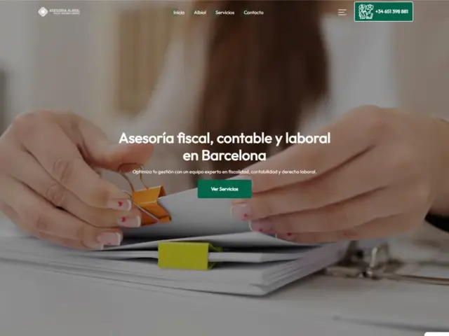 Página web de Asesoría Albiol — diseño web de aColor