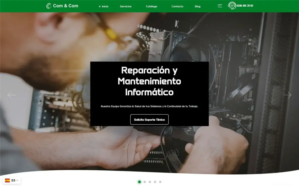 Página web de Com & Com — diseño web de aColor