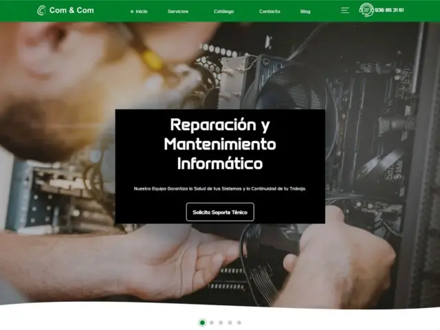 Página web de Com & Com — diseño web de aColor