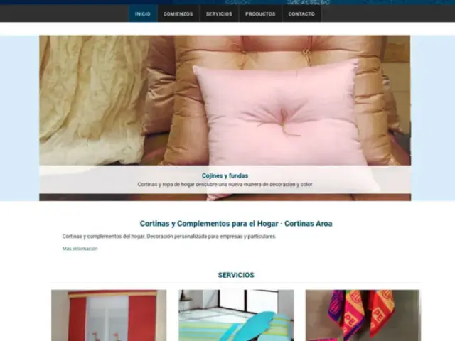 Página web de Cortinas Aroa — diseño web de aColor