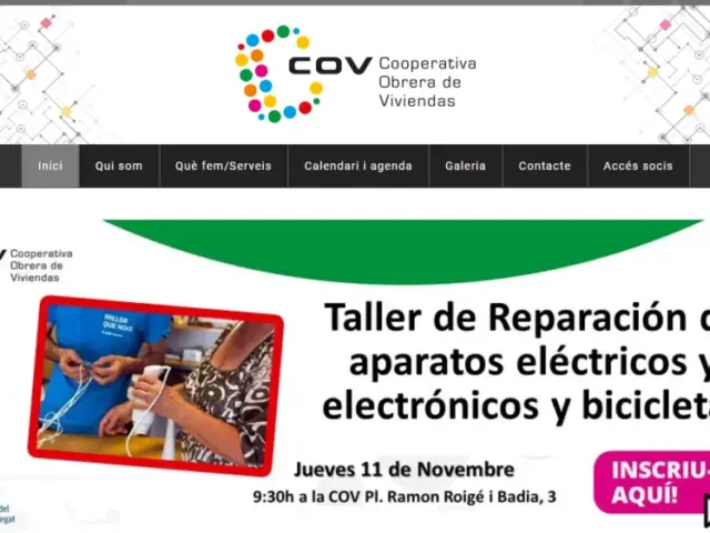 Página web de Cooperativa Obrera de Viviendes — diseño web de aColor