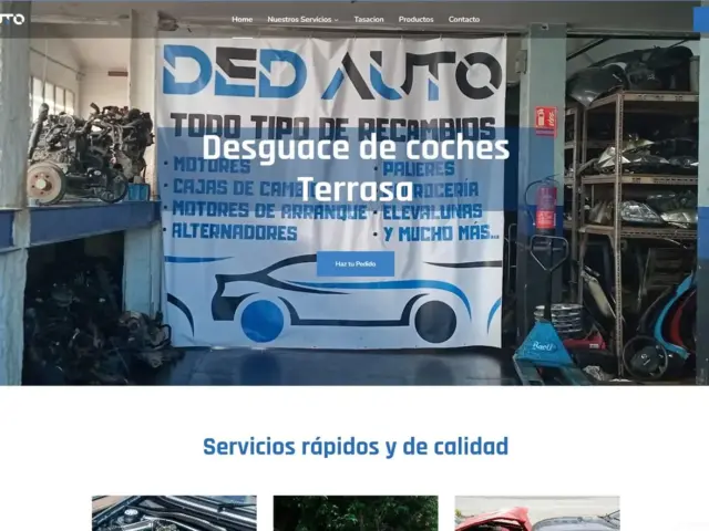 Página web de DED Auto · desguace — diseño web de aColor