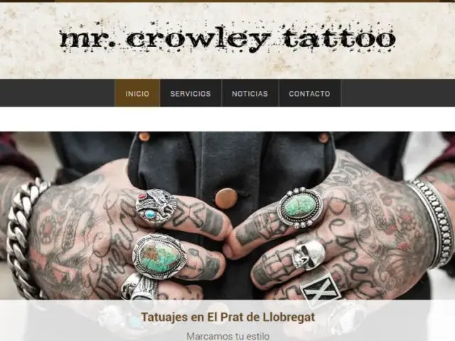 Página web de Mr. Crowley Tatto — diseño web de aColor