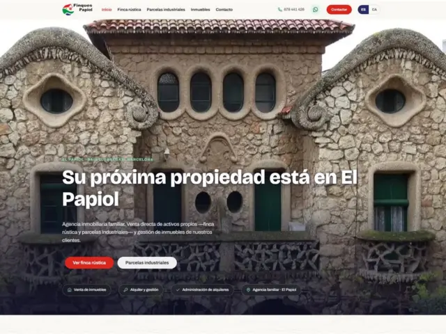 Página web de Finques Papiol — diseño web de aColor