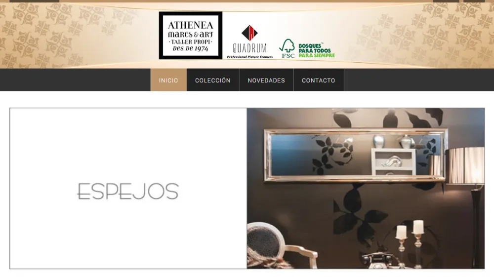 Página web de Galería Athenea — diseño web de aColor
