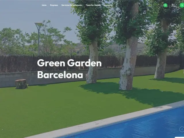 Página web de Green Garden Barcelona — diseño web de aColor