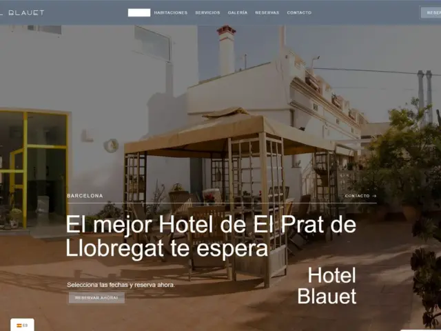 Página web de Hotel Blauet — diseño web de aColor