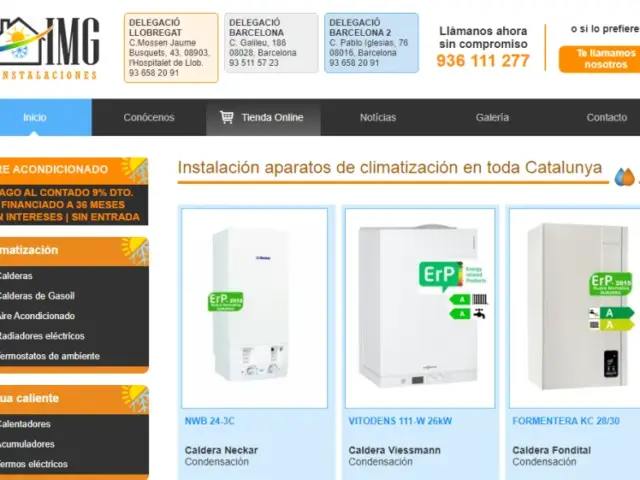 Página web de Instalaciones IMG — diseño web de aColor