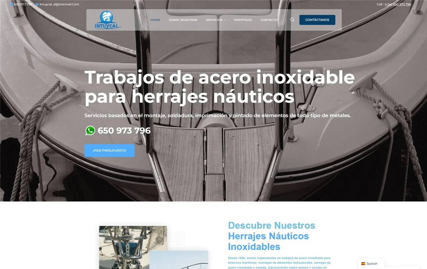Página web de Intuycal S.L. — diseño web de aColor