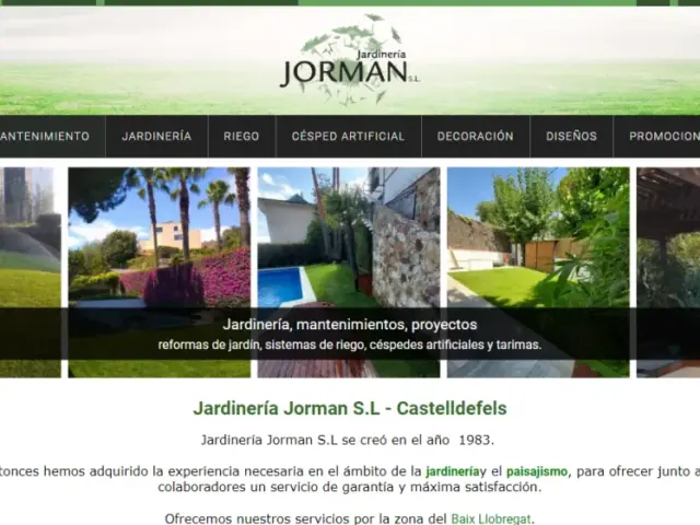 Página web de Jardinería Jorman — diseño web de aColor
