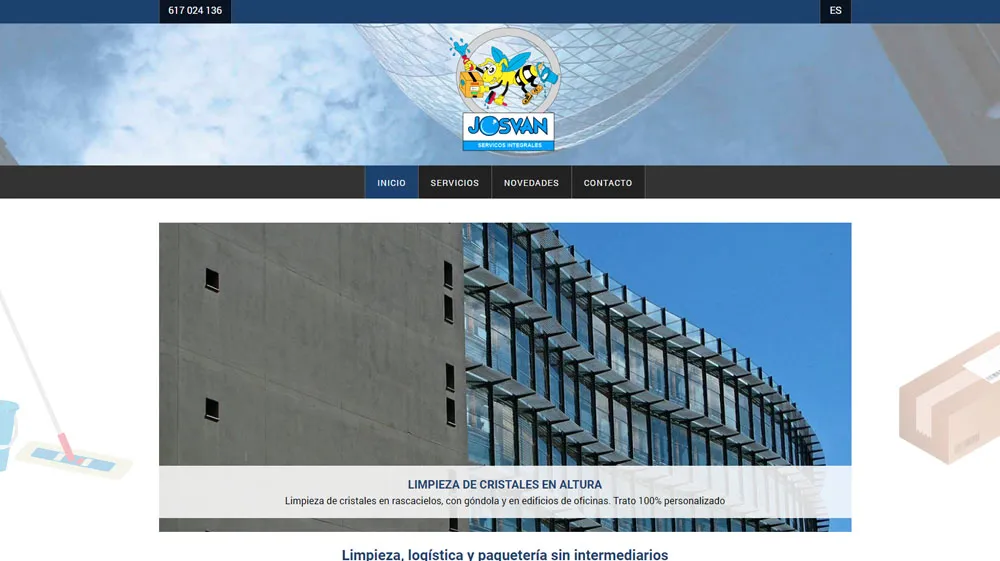 Página web de Servicios Josvan — diseño web de aColor