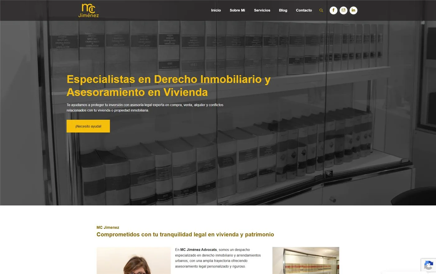 Página web de MC Jiménez Advocats — diseño web de aColor