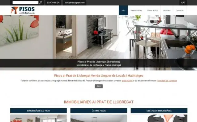 Página web de Pisos en El Prat — diseño web de aColor