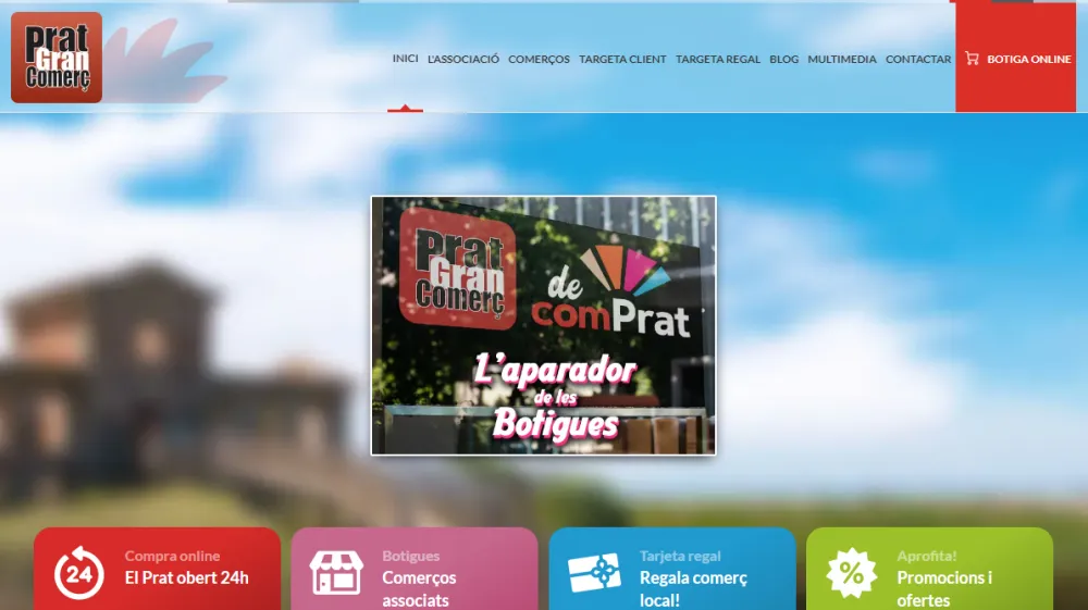 Página web de Prat Gran Comerç — diseño web de aColor