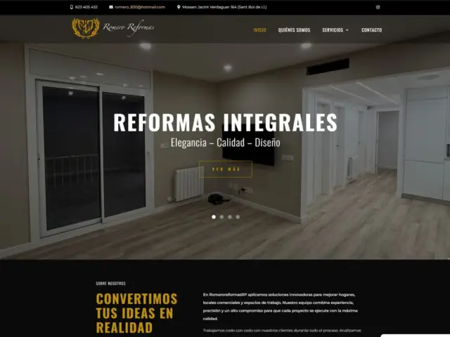 Página web de Romero Reformas RP — diseño web de aColor