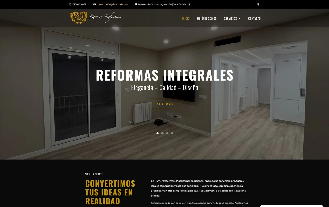 Página web de Romero Reformas RP — diseño web de aColor