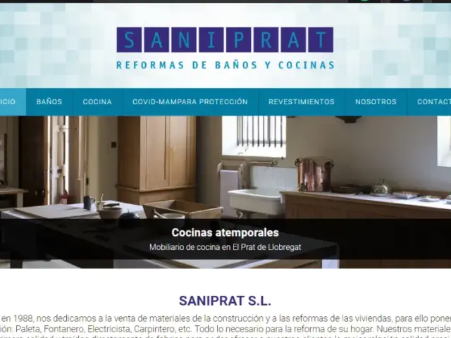 Página web de SaniPrat S.L. — diseño web de aColor