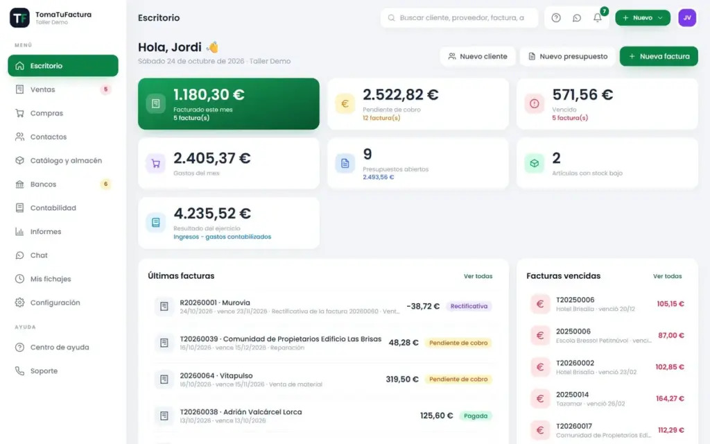 Página web de TomaTuFactura — diseño web de aColor